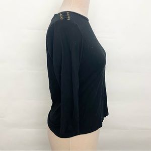 Michael Kors braided shoulder quarter sleeve back top size medium